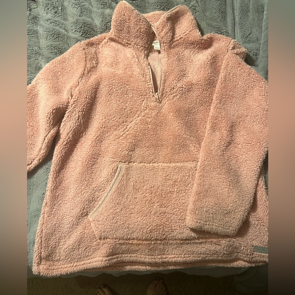 Peach Sherpa 3/4 Zip Pullover